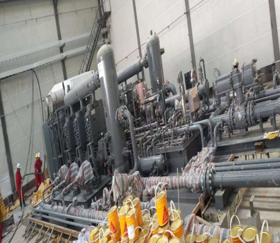 中原储气库 12台美国EXTERRAN\沈阳远大往复式压缩机使用Sikadur-42  环氧树脂灌浆材料